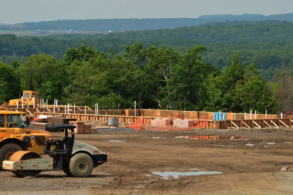 Foundation slab forms staged before the pour — when pre-construction termite treatment happens in Florida